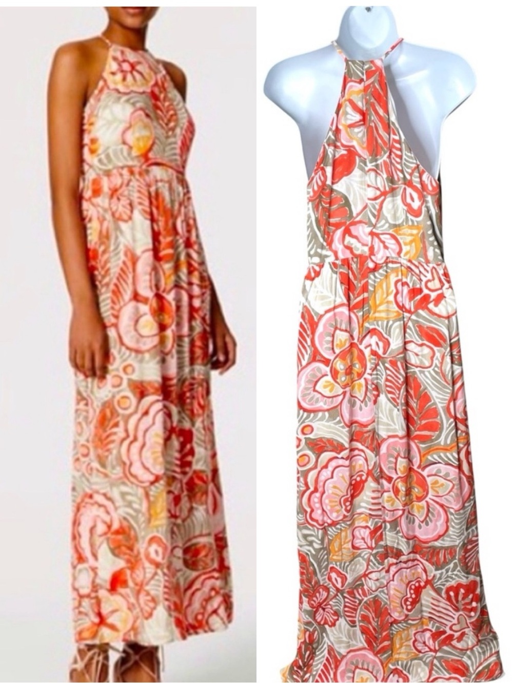 LOFT Verano Floral Halter Maxi Dress Sz‎ 6